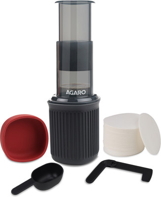 AGARO Regency Manual Press Coffee Espresso Maker 3 Cups Coffee Maker(Black)