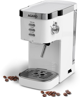 AGARO Regency Espresso Coffee Maker, Adjustable Pressure up to 20 Bars, 2 Cups Coffee Maker(White)