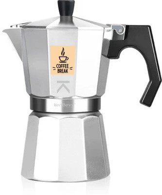 KenBerry Aluminium Stovetop, Espresso Coffee Filter Italian Style Mocha, Brewing 300 ML 6 Cups Coffee Maker(Silver)