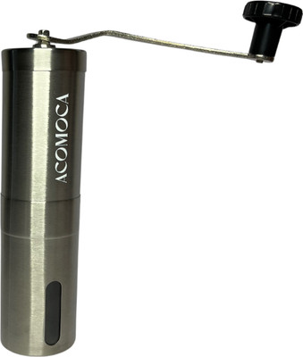 ACOMOCA Handheld Coffee Grinder 2 Cups Coffee Maker(Silver)