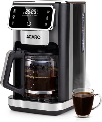 AGARO Primo Drip Coffee Maker with Adjustable Temperature & timer 12 Cups Coffee Maker(Black)