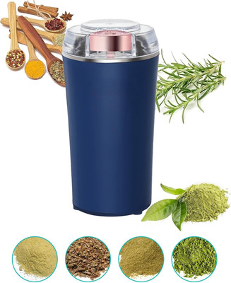 Iktu Coffee Grinder Electric Spice Grinder One-touch Push-Button Stainless Steel 8 Cups Coffee Maker(Blue)
