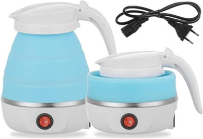 madhuram enterprise 0.6 L Foldable Kettle Dual Voltage for Travel and Home Office 3 Cups Coffee Maker(White, Blue)