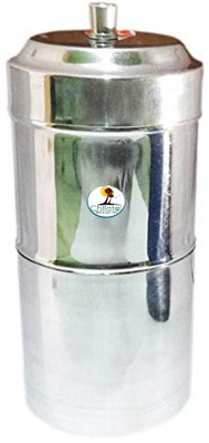 CHILLATAI Stainless Steel Filter Coffee Maker, Coffee Maker 400 ml 2 Cups Coffee Maker(Silver)