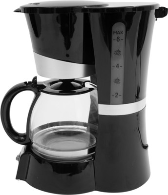 Coffe Day Cascada Electronic Drip Coffee Maker 6 Cups Coffee Maker(Black, Tranparent)