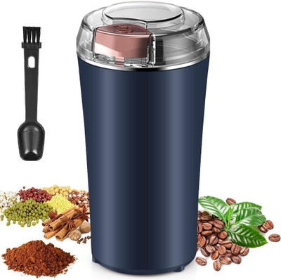 GVJ TRADERS Multi-Functional Electric Stainless Steel Herbs Spices Nuts Grain Grinder 1 CUP 25 Cups Coffee Maker(Blue)