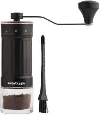 InstaCuppa Manual Coffee Bean Grinder with 40 Adjustable Settings, Fresh Grind for Espresso Coffee Maker(Black)