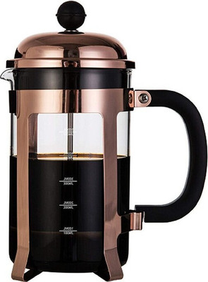 InstaCuppa FrenchPress Coffee Maker with 4 Part Superior Filtration 350 ml 4 Cups Coffee Maker(Copper)