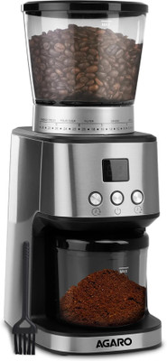AGARO Supreme Coffee Grinder With Portafilter Holder Conical Burr Grinder, 15 Cups Coffee Maker(Silver)