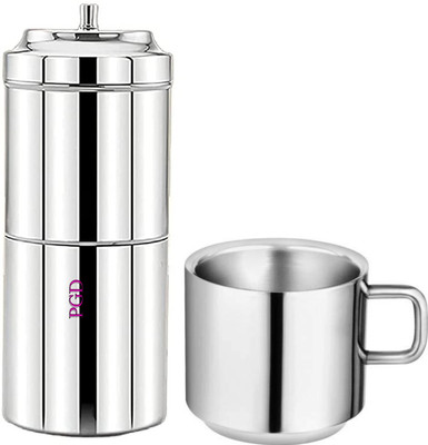 Pappa South Indian filter coffee Decoction | Medium, (Size 2) with Double Wall Cup Personal Coffee Maker(Stainless Steel)