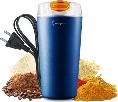 CROMPASS Portable Electric Grinder, Spice & Coffee Blender, Nuts, Beans, Chopper, Crusher 15 Cups Coffee Maker(Blue)