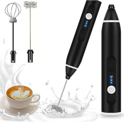 Dorbiniq Milk Frother USB Rechargeable Electric Coffee Beater/Maker for 2 Whisks_RF15A 10 Cups Coffee Maker(Black, White)