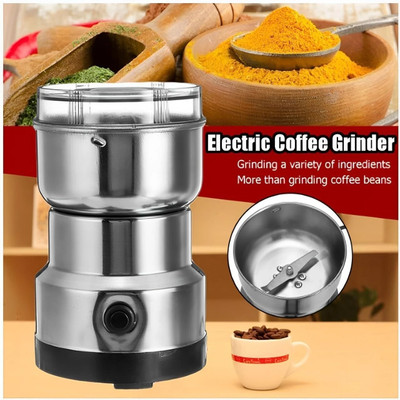 VISHVA ENTERPRISE Nima Electric Coffee Grinder – Powerful, Compact & Multi-Purpose Personal Coffee Maker(Silver)