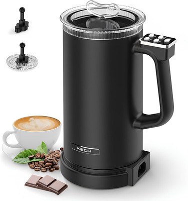 xech Mycafe Coffee Maker Electric Mini Milk Frother Warm and Cold Foam for Lattes 2 Cups Coffee Maker(Black)
