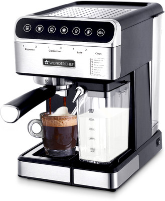 WONDERCHEF Regenta Automatic Coffee Machine with Auto Frother 20 Bar Coffee Maker(Silver)