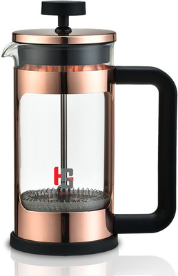 HS WORLD French Press Coffee Maker 350ml, 3-Level Filter, BPA-Free Lid, Rose Gold 2 Cups Coffee Maker(Rose Gold)