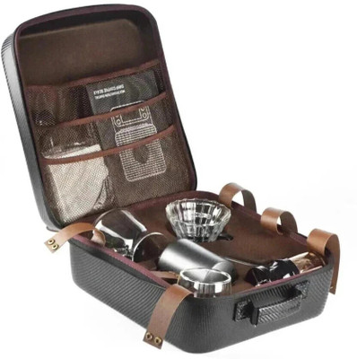Triglav Coffee Travel Coffee Kit: V60 Pour Over Maker, Server, Dripper, weighing scale Coffee Maker(Black)