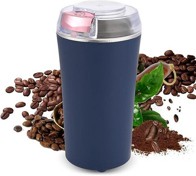 TREXNT 4-Blade Electric Coffee & Spice Grinder – Stainless Steel Portable Mixer 3 Cups Coffee Maker(Blue)