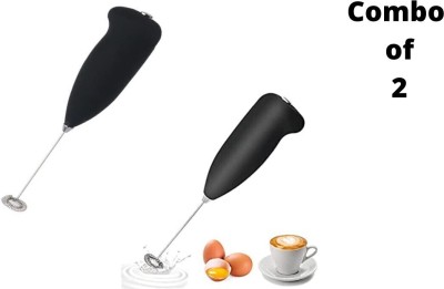 Stop Shop Mini Coffee Milk Egg Beater Electric Foam Hand Blender Combo Set of 2 Coffee Maker(Black)