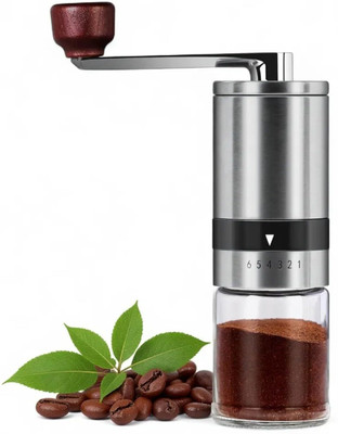 AASHONEE GrindPro Manual Coffee Grinder 2 Cups Coffee Maker(Silver)