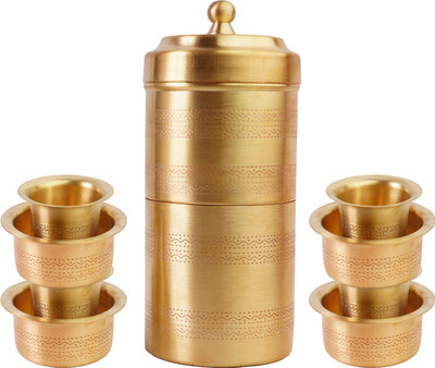THANGAM Brass Filter Coffee Maker and Dabara Set of 4 150ml 4 Cups Coffee Maker(Gold) deal from flipkart THANGAM Brass Filter Coffee Maker and Dabara Set of 4 150ml 4 Cups Coffee Maker(Gold) deal from flipkart