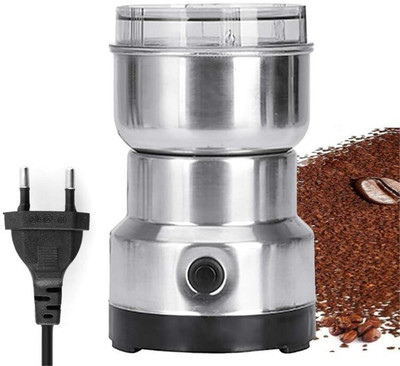 Dealdona Stainless Steel Dry Grain Spices Cereals Seasonings Coffee Bean Grinder Machine Coffee Maker(Silver)