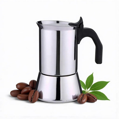AASHONEE BrewJug Stainless Steel Moka Pot-350ML 6 Cups Coffee Maker(Silver)
