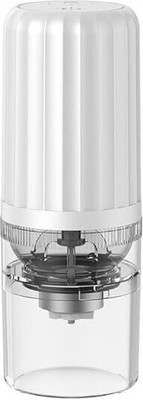 NEWDRU Pro Electric Coffee Grinder - Stainless Steel Blades | USB Rechargeable 2 Cups Coffee Maker(White)