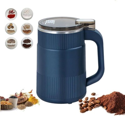 QOAL Stainless Steel Electric Coffee Grinder Machine with handle & Spice Grinder 8 Cups Coffee Maker(Blue)