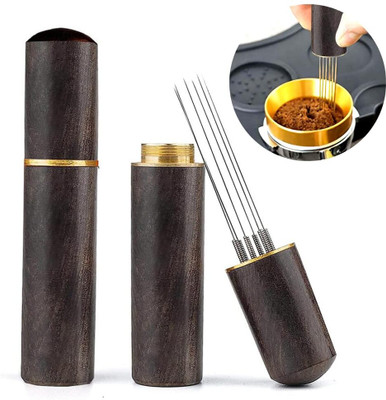 Zibuyu Espresso Coffee Stirrer Pin Tamper Fine Needle Wood Handle Coffee Maker(Bronze)