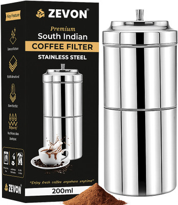 Zevon Filter Coffee Maker For Home & Kitchen 2 Cups Coffee Maker(Steel)