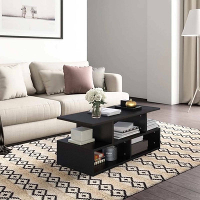 CraftStudio Engineered Wood Coffee Table/Center Table/Tea Table for Living Room Engineered Wood Coffee Table(Finish Color - BLACK, DIY(Do-It-Yourself))