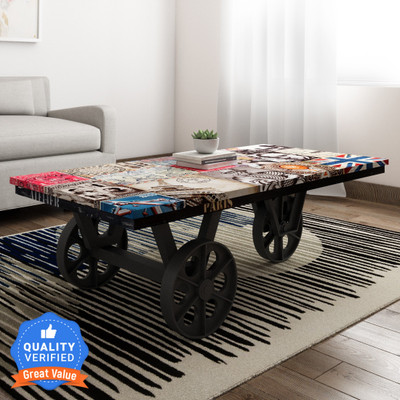 THE ATTIC Jack Solid Wood Coffee Table(Finish Color - Multicolor, Pre-assembled)