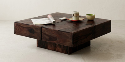 LOONART Solid Wood Coffee Table | Wooden Center Table | Sheesham Wood Tea Table | Table| Solid Wood Coffee Table(Finish Color - Warm Chestnut, Pre-assembled)