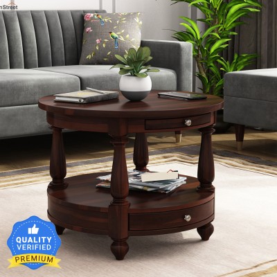 Allie Wood Louis Rosewood (Sheesham) 2 Drawer Solid Wood Coffee Table(Finish Color - Walnut Finish, Pre-assembled)