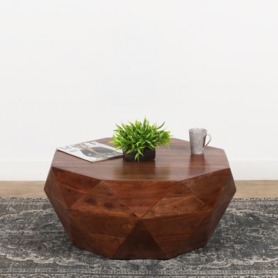 ABC Solid Wood Coffee Table(Finish Color - Natural dark brown, DIY(Do-It-Yourself))