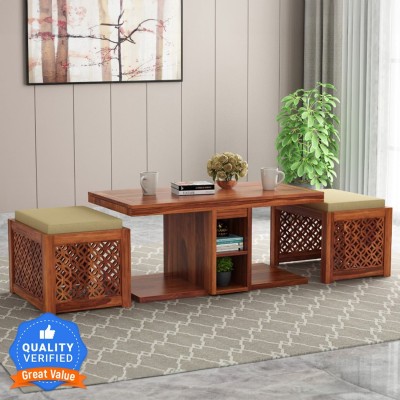 Allie Wood Bradford Rosewood (Sheesham) Solid Wood Coffee Table(Finish Color - Honey Finish, Pre-assembled)