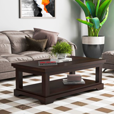 Shree Jeen Mata Enterprises Solid Sheesham Wood Coffee Table/Center Table For Living Room / Cafe. Solid Wood Coffee Table(Finish Color - Light Walnut, DIY(Do-It-Yourself))