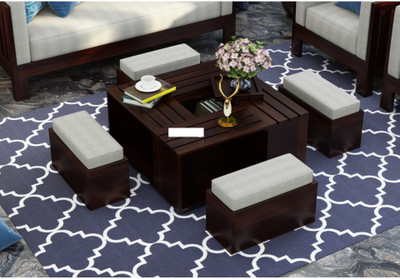 Allie Wood Solid Wood Coffee Table(Finish Color - Dark Walnut Finish, Pre-assembled)
