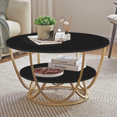 Online Decor Shoppee Engineered Wood Coffee Table(Finish Color - Black, Pre-assembled)