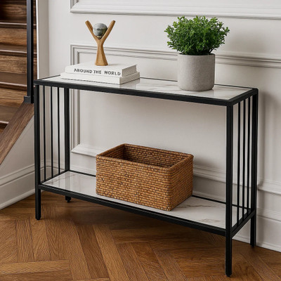 Padlaya Coffee Table Gold Metal Coffee Table(Finish Color - Black, DIY(Do-It-Yourself))