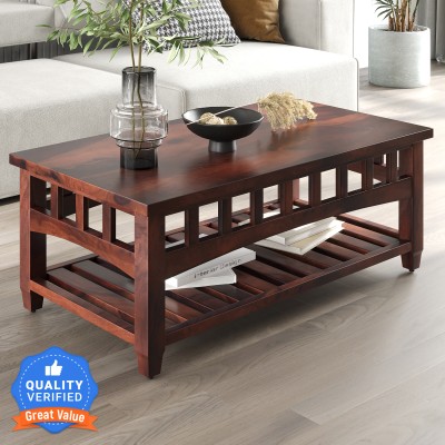 Allie Wood Rosewood (Sheesham) Solid Wood Coffee Table(Finish Color - Rustic Teak Finish, Pre-assembled)