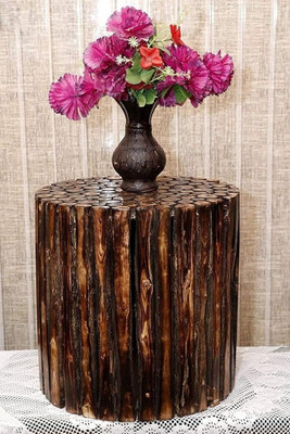 jaismin world Round Stool/Table for tea coffee Solid Wood Coffee Table(Finish Color - Brown, Pre-assembled)