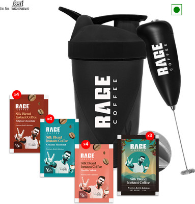 RAGE Silk Blend Flavour Sachets (Pack Of 15) + Multi-purpose Shaker + Frother Instant Coffee  (3 X 21.67 G) For Rs. 299 @ 70 %