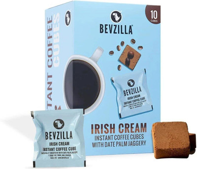 Bevzilla 10 Instant Coffee Cubes with Organic Date Palm Jaggery - Irish Cream(Pack of 10) Instant Coffee(10 x 0.1 L, Irish Cream Flavoured)