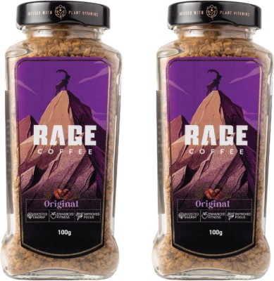 RAGE Coffee - 200 GMS Original Blend - Premium Arabica Instant Coffee Crystals Infused with Natural Vitamins Instant Coffee(2 x 100 g)