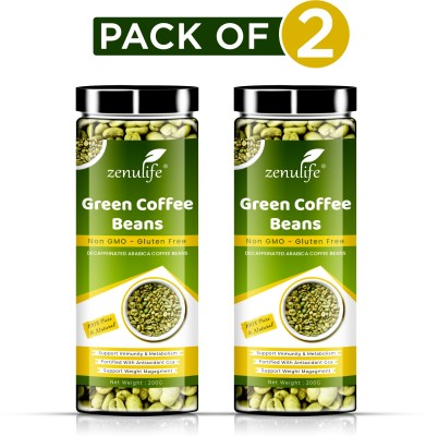 zenulife Green Coffee Beans for Weight Loss Management Instant Coffee Coffee Beans(2 x 100 g)