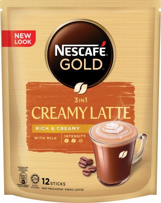 Nescafe GOLD 3IN1 CREAMY LATTE RICH & CREAMY 12 STICKS Instant Coffee(372 g, Vanilla Flavoured)