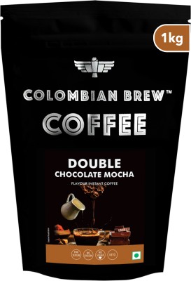 Colombian Brew Double Chocolate Mocha, No Sugar Vegan, 1kg Hotel Pack Instant Coffee(1000 g, Hazelnut Flavoured)