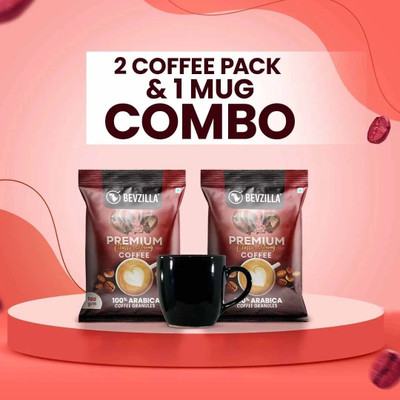 Bevzilla Instant Coffee 2 x 50 Grams Classic Premium & Ceramic Coffee Mugs Instant Coffee(2 x 50 g, Assorted Flavoured)